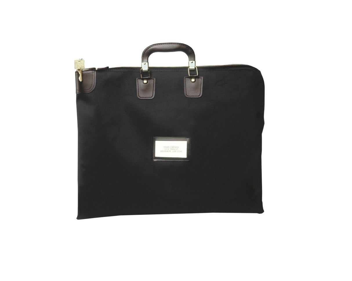 16x20 Briefcase Style Locking Courier Bag - Black