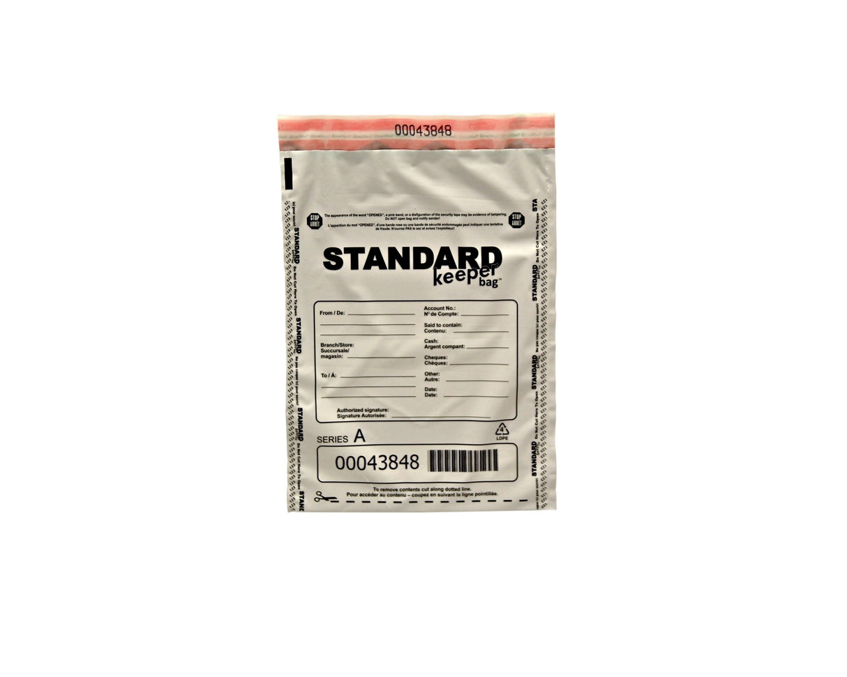 9x12 STANDARD keeperbag™ Security Deposit Bag - White