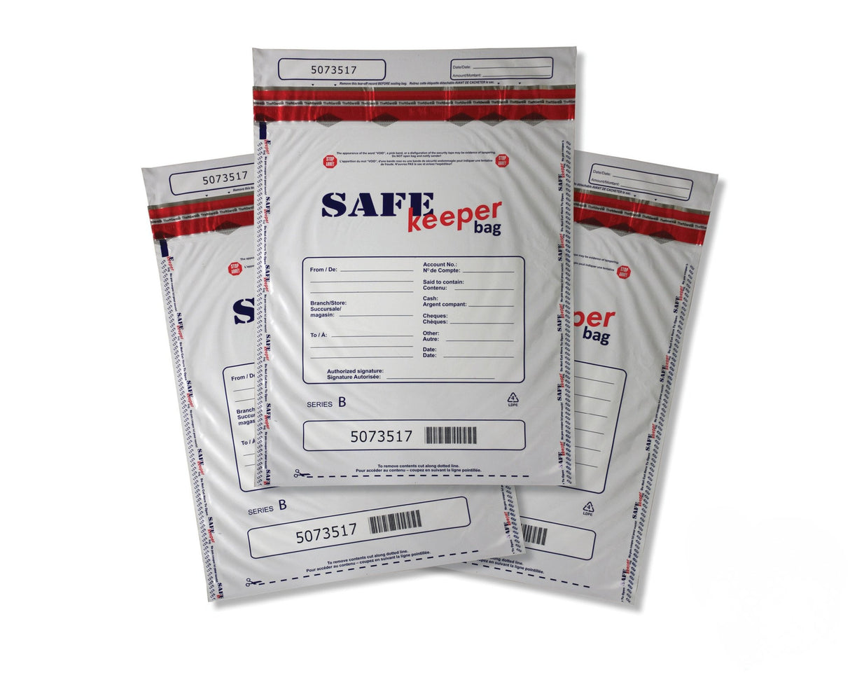 12x16 SAFE keeperbag™ Security Deposit Bag - White
