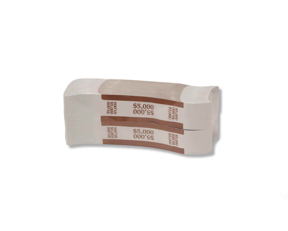1.25" Pressure Sensitive Bill Straps For US Bills - Brown