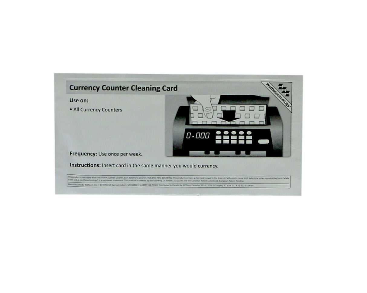 Waffletechnology® Cleaning Cards for Currency Counters