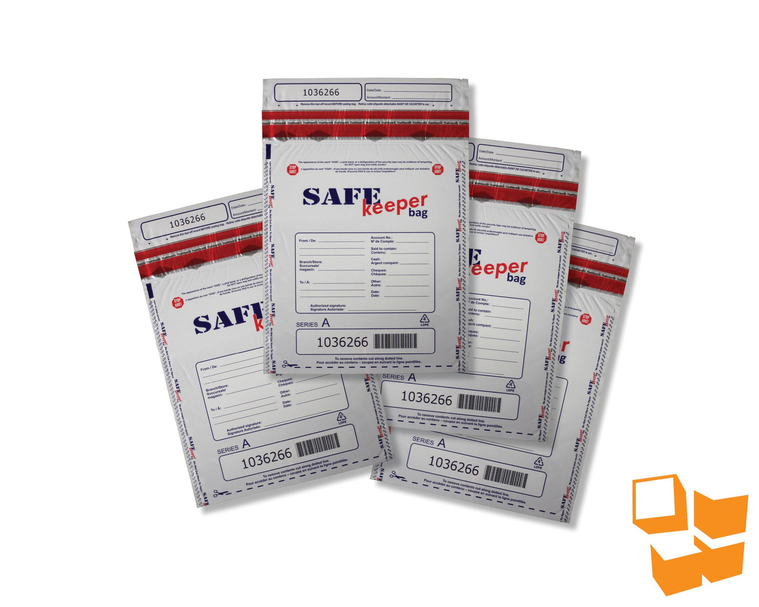 9x12 SAFE keeperbag™ Security Deposit Bag - White