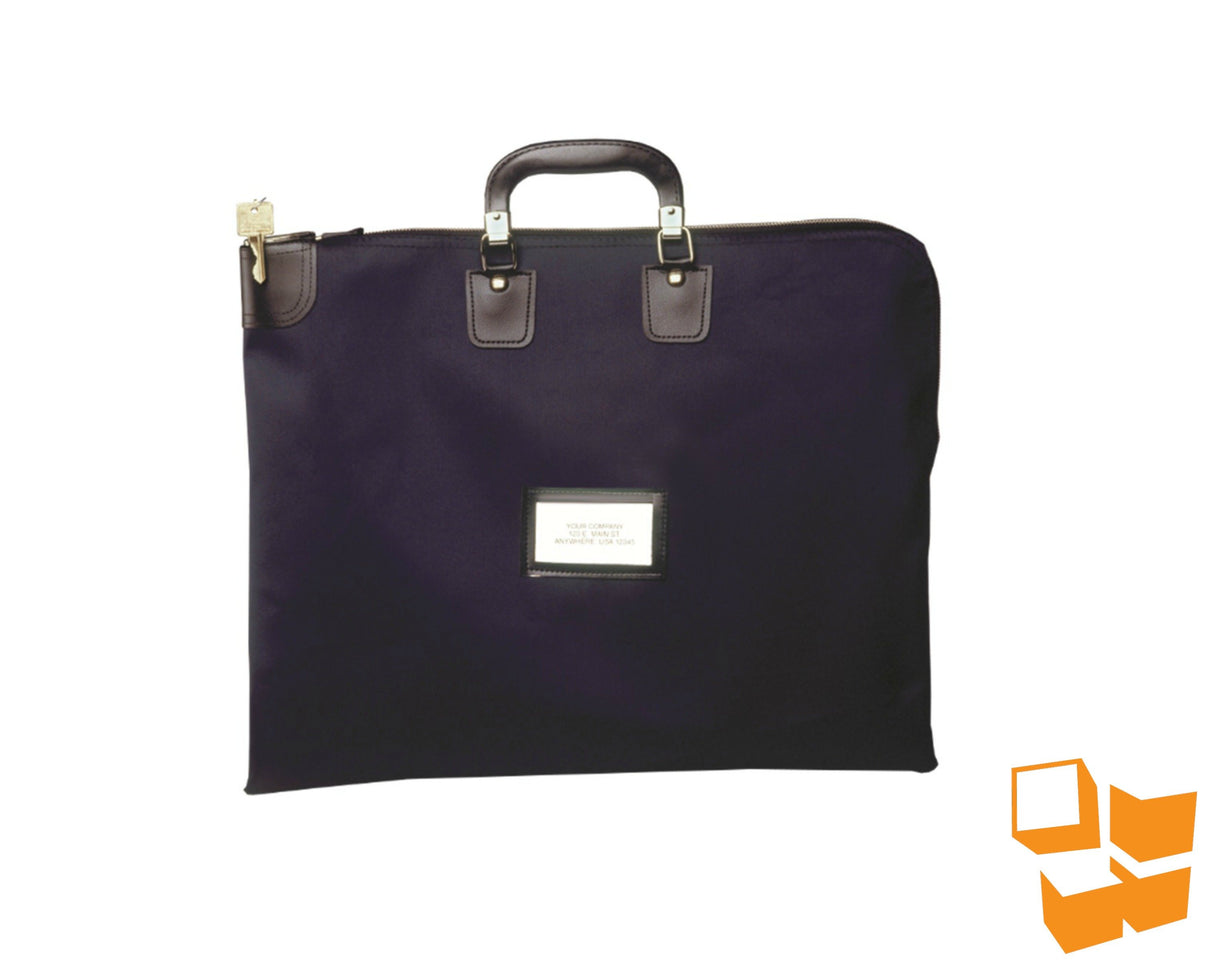 16x20 Briefcase Style Locking Courier Bag - Navy