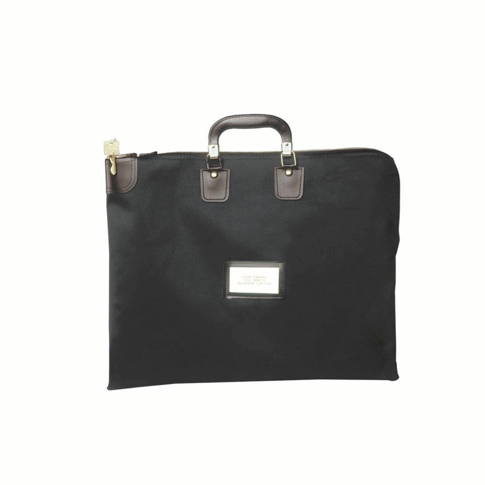 14" x 18" Briefcase Style Locking Courier Bag - Black