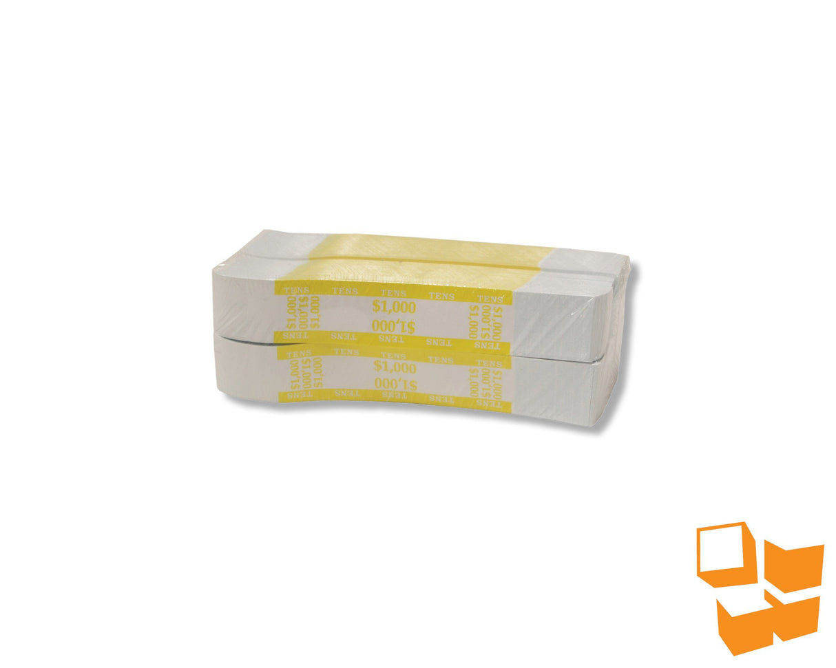 1.25" Pressure Sensitive Bill Straps For US Bills - Yellow