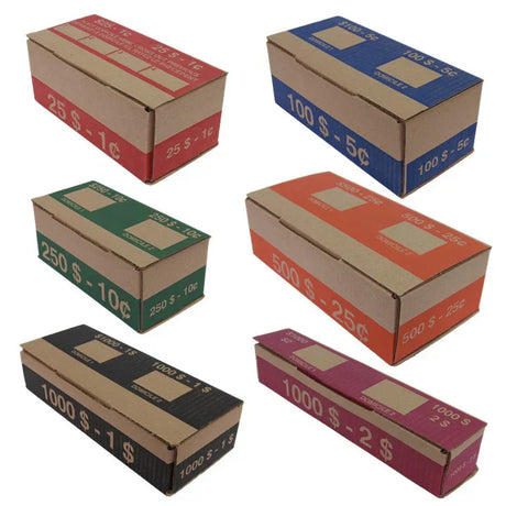 Die-Cut Coin Boxes for Canadian Coin Rolls - All denominations