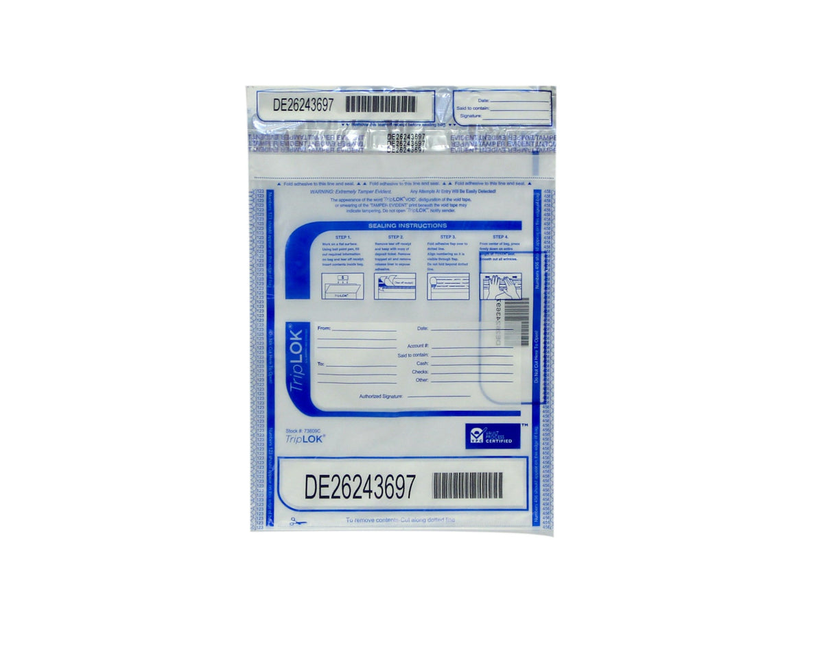 9x12 TripLOK® Security Deposit Bag - Clear