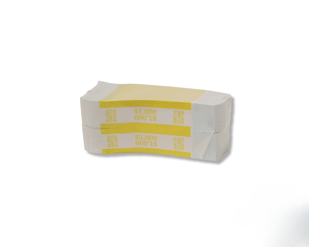 1.5" Pressure Sensitive Bill Straps For Canadian Bills - Yellow