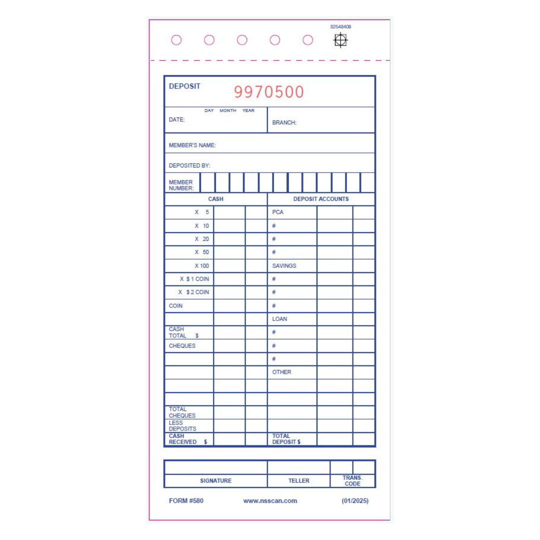 Deposit Slips - 2 Part