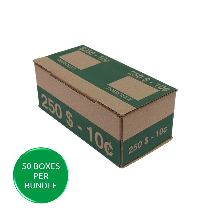 Die-Cut Coin Boxes for Canadian Coin Rolls