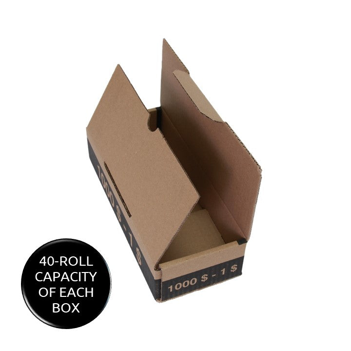 Die-Cut Coin Boxes for Canadian Coin Rolls