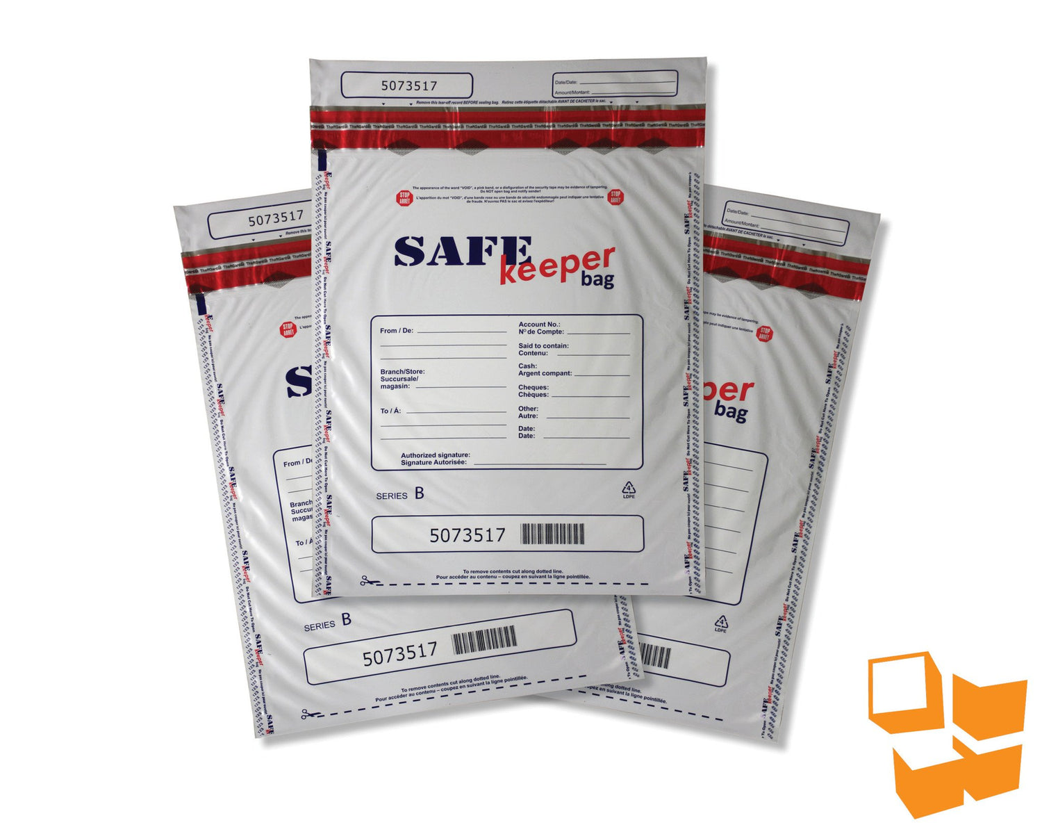 12x16 SAFE keeperbag™ Security Deposit Bag - White