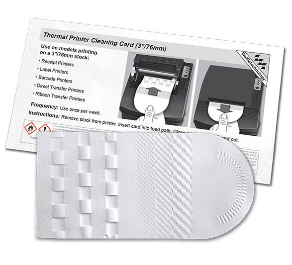 Waffletechnology® Cleaning Cards for 3″ Receipt Thermal Printers