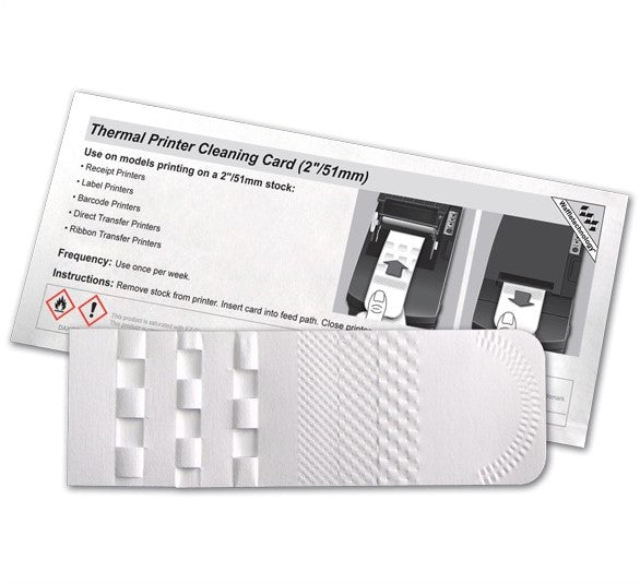 Waffletechnology® Cleaning Cards for 2″ Receipt Thermal Printers